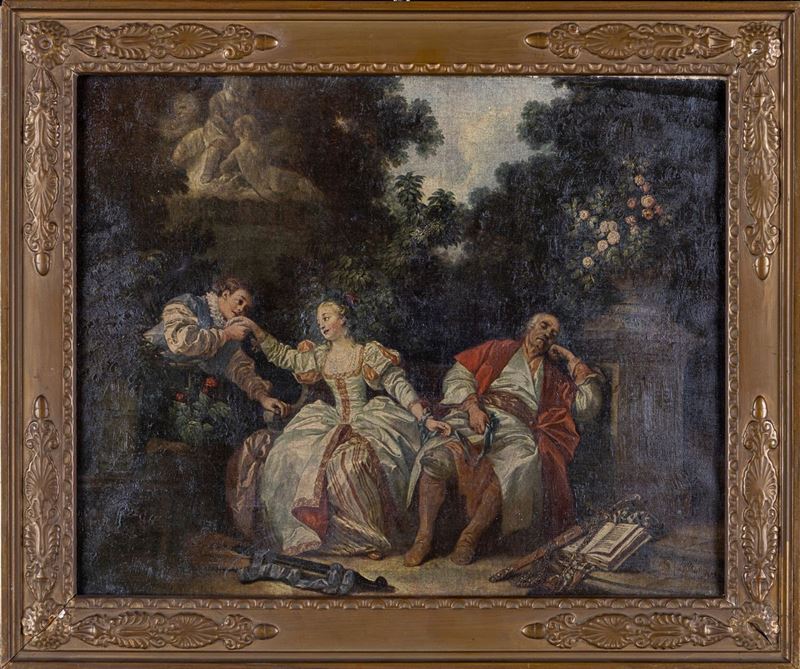 Pittore del XIX Secolo - Scena Galante