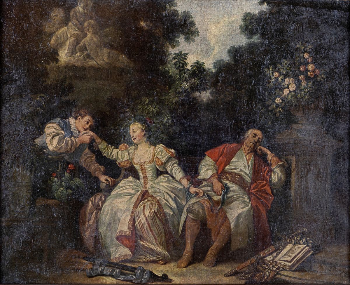 Pittore del XIX Secolo - Scena Galante