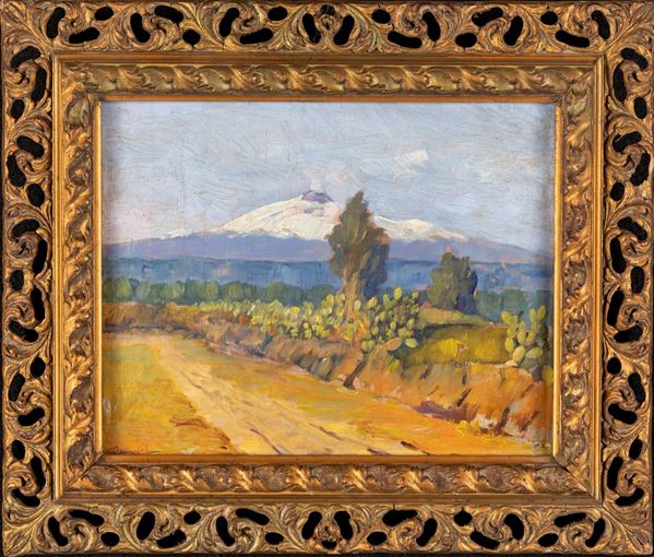Pittore del XX secolo - Veduta dell'Etna