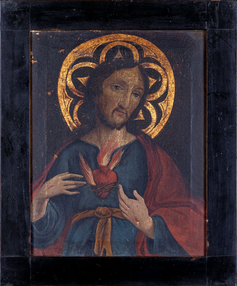 Scuola Toscana del XVII Secolo - Cristo del Sacro Cuore