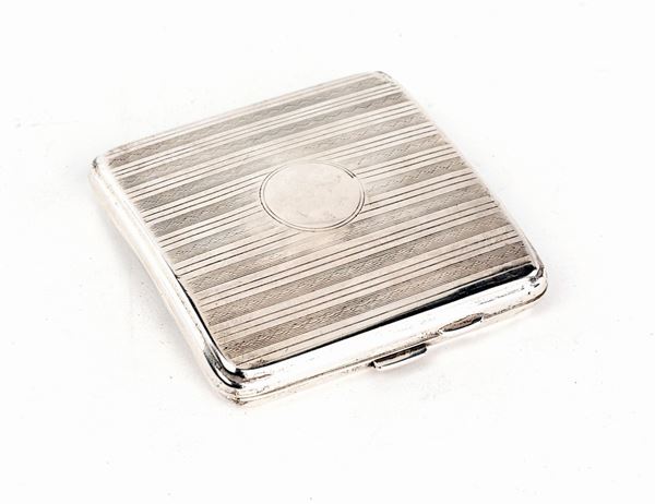 Portasigarette da tasca in argento 925/1000, Birmingham 1924, argentiere Frederick Field