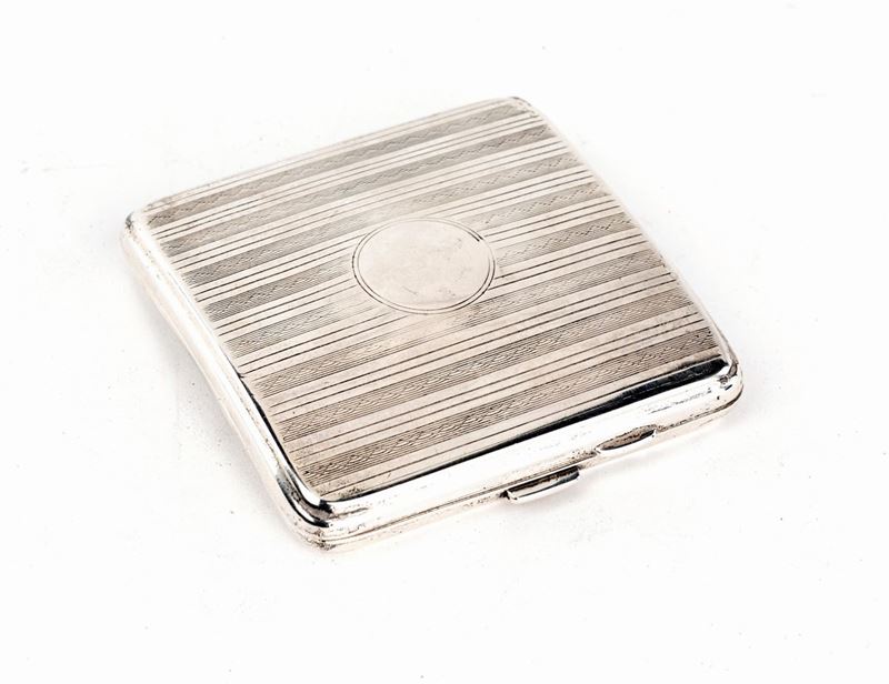 Portasigarette da Tasca in Argento 925/1000, Birmingham 1924, Argentiere Frederick Field