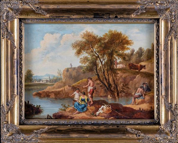 Pittore del XIX secolo - Paesaggio bucolico