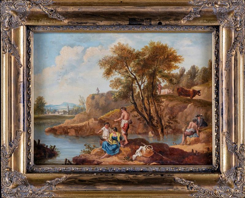 Pittore del XIX Secolo - Paesaggio Bucolico