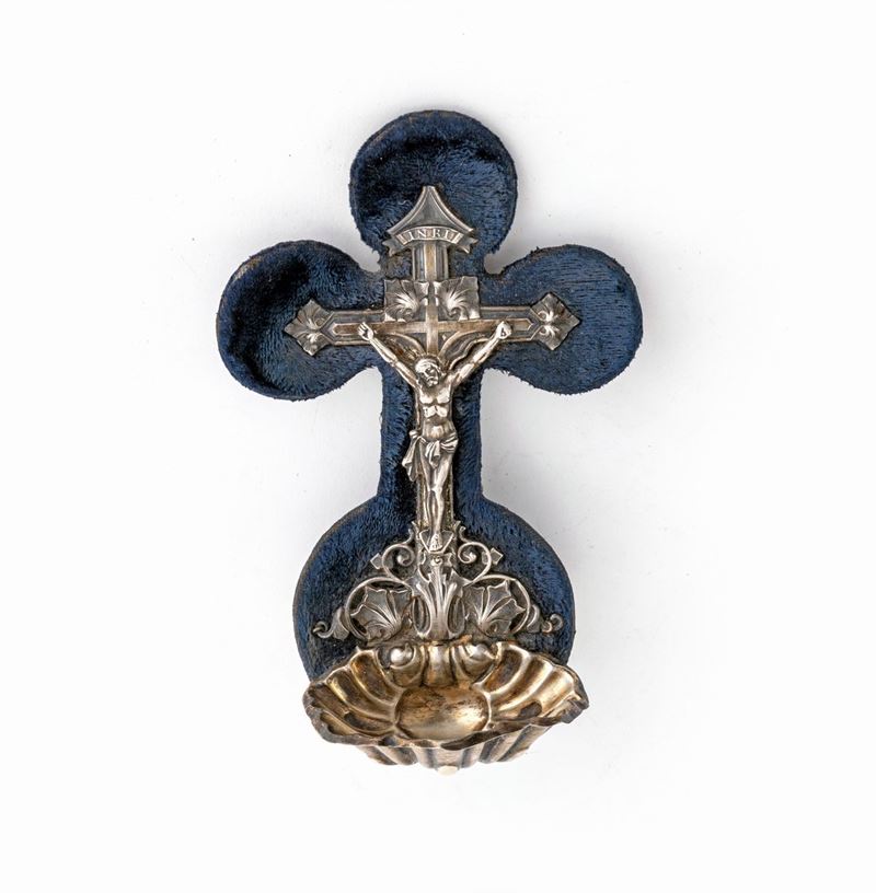 Acquasantiera in Argento Sbalzato, Fine del XIX Secolo