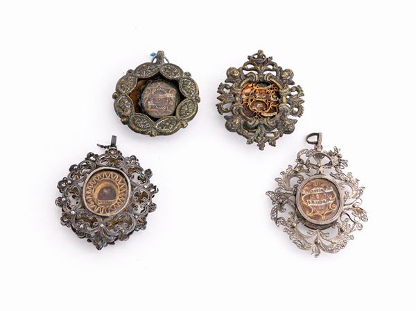 Quattro medaglioni reliquiario, XIX secolo