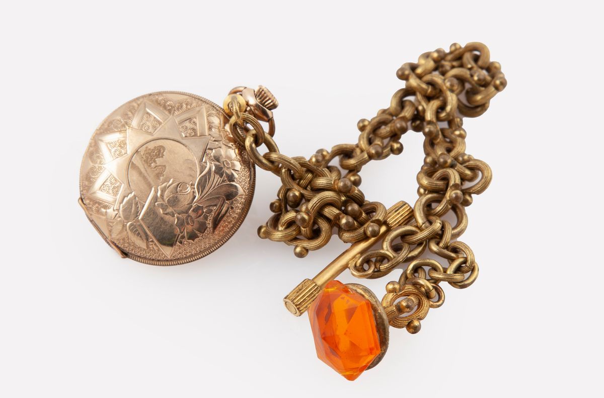 Waltham - Orologio da Tasca a Savonette Remontoir da Uomo in Metallo Dorato con Catena con Penden...