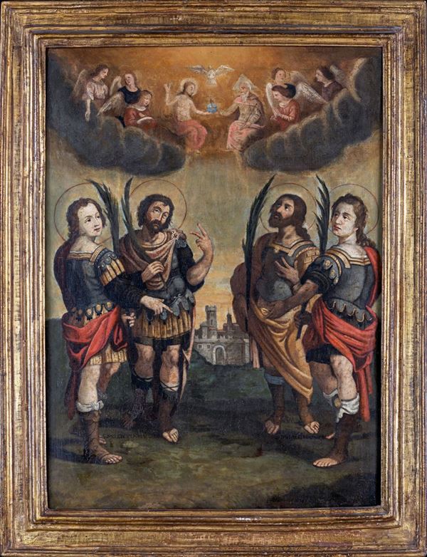 Scuola Romana del XVIII secolo - Quattro santi martiri