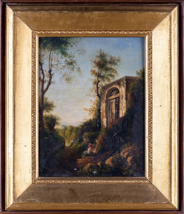 Giacinto Gigante - Figura nel bosco