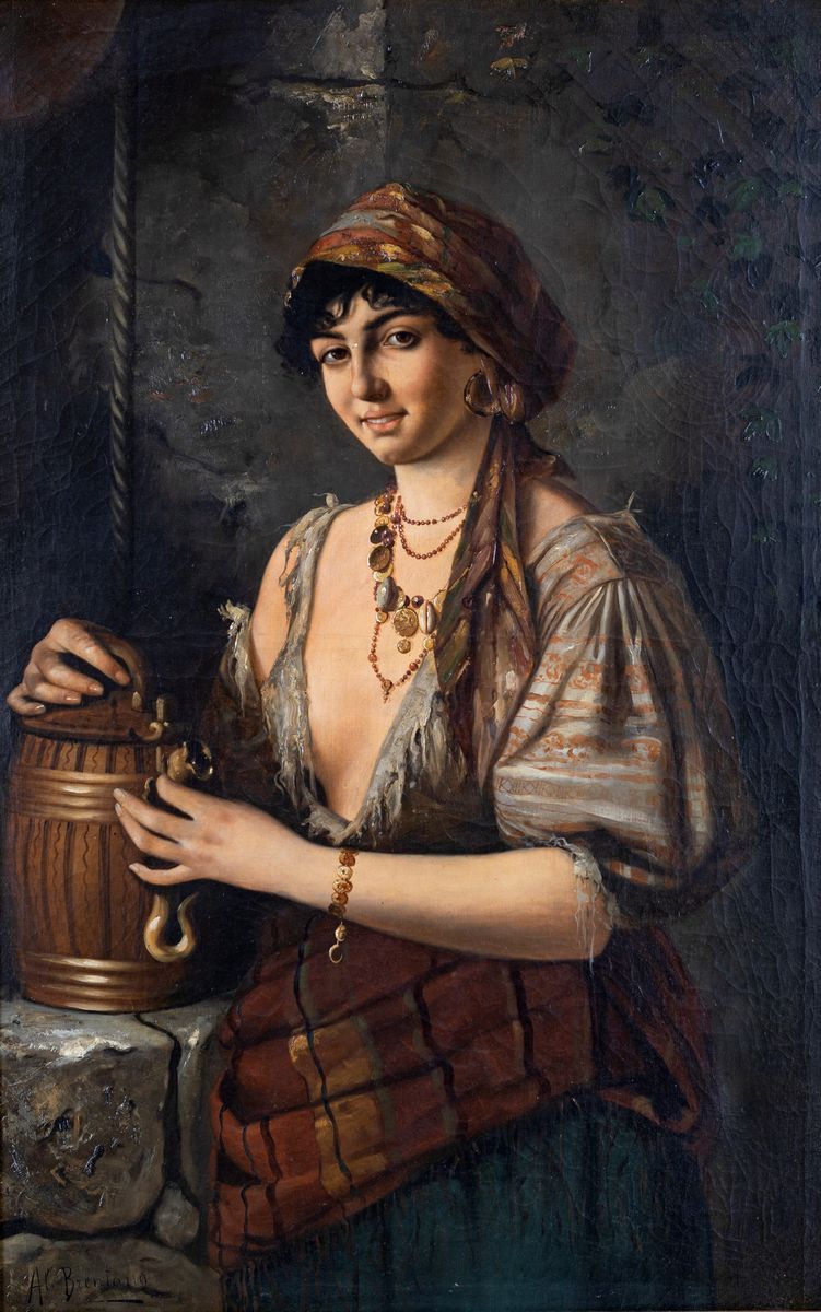 Franz Antonio Brentano - Giovane Zigana Ungherese al Pozzo