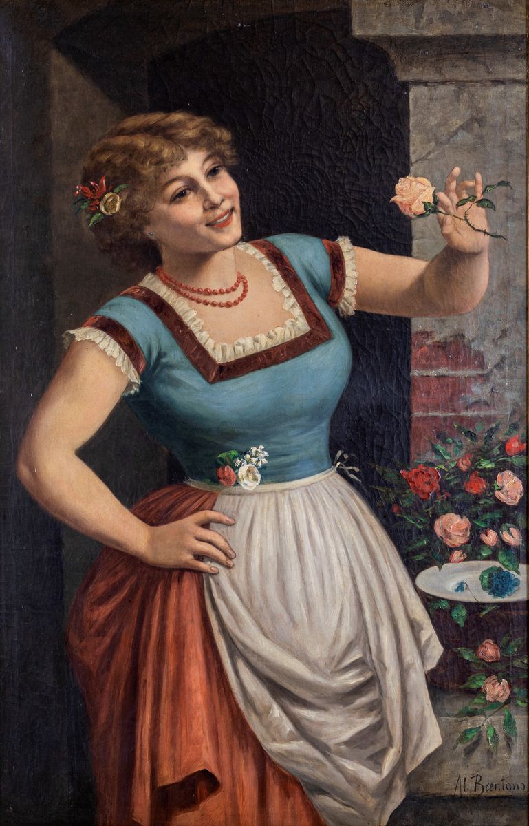 Franz Antonio Brentano - "venditrice di Fiori Pompeiana"