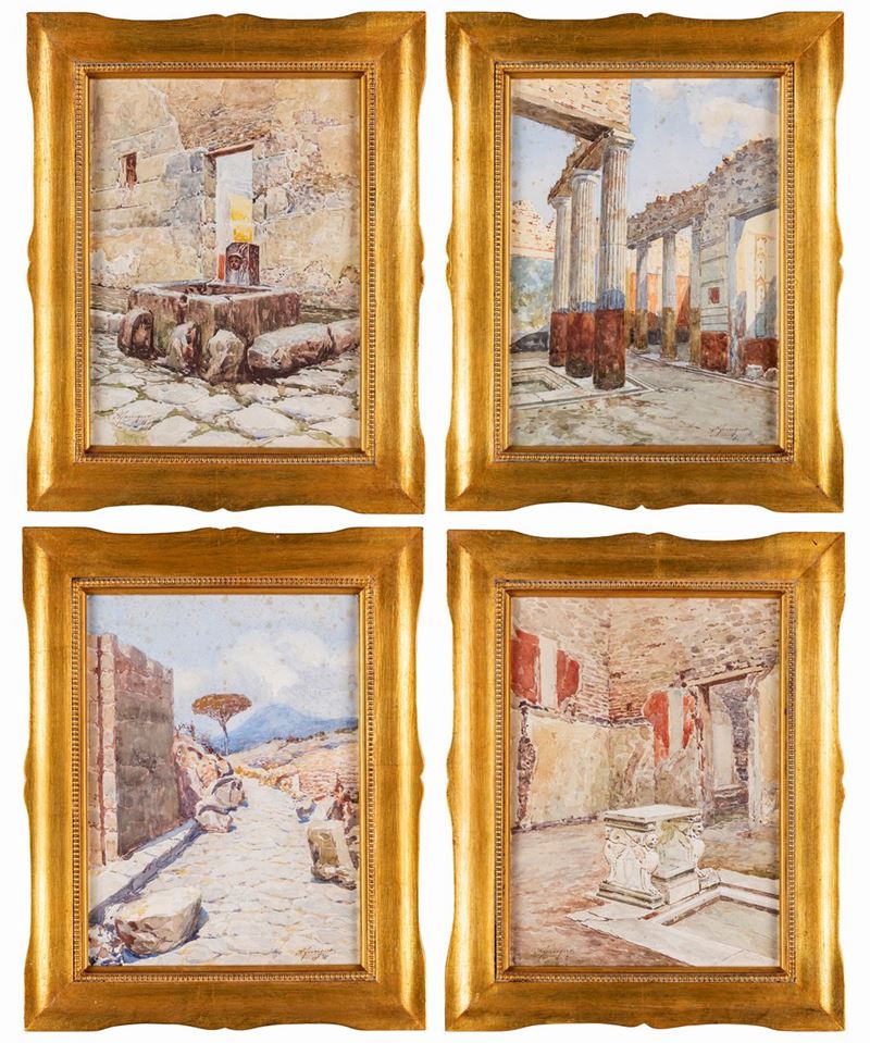 Antonio Ferrigno - Quattro Vedute di Pompei