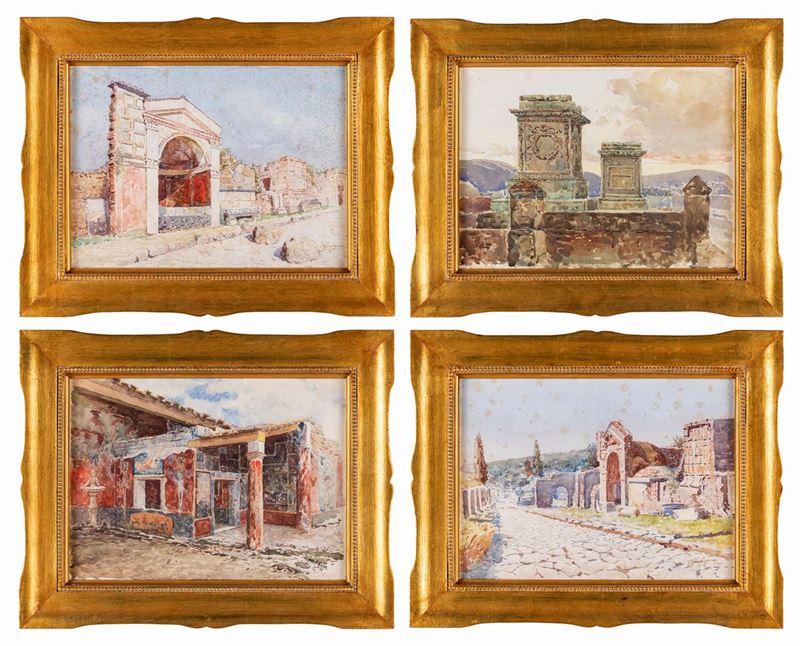 Antonio Ferrigno - Quattro Vedute di Pompei