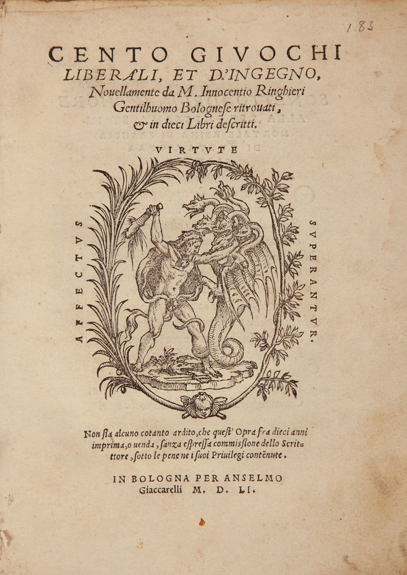 Innocentio Ringhieri - Cento Giuochi Liberali Et D'ingegno Novellamente da M. Innocentio Ringhier...