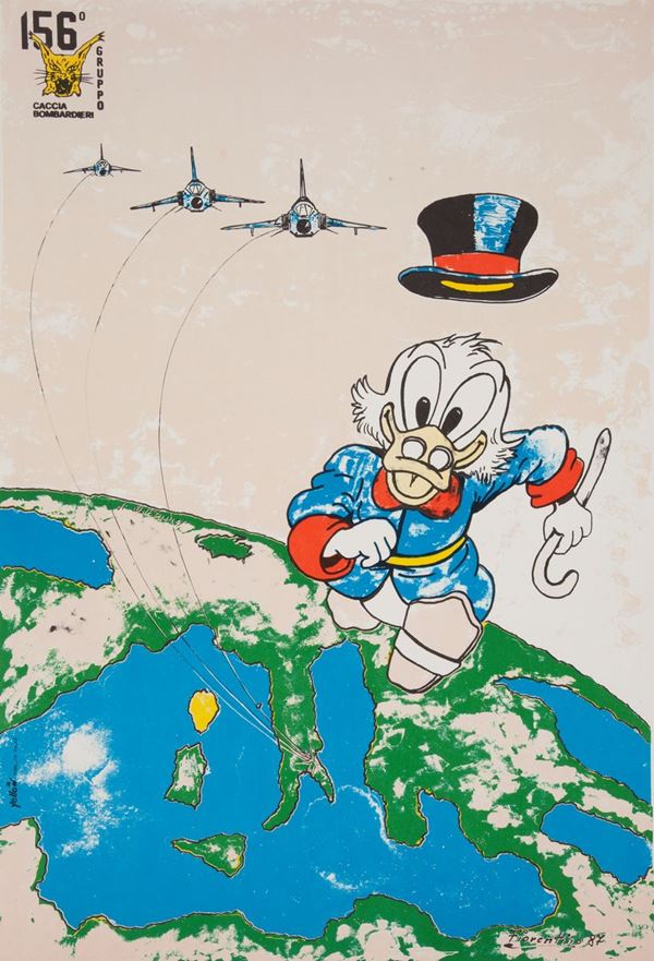 Domenico Fiorentino . Lotto di due opere serigrafiche sul Cacciabombardiere "Tornado"