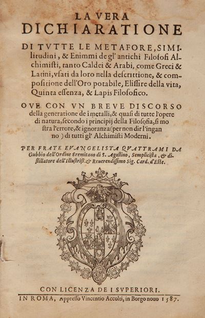 Evangelista Quattrami - la Vera Dichiaratione di Tutte le Metafore, Similitudini, e Enimmi Degl'a...
