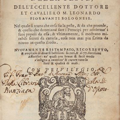 Leonardo Fioravanti - (scompleto) il Reggimento della Peste (...) nel Quale Si Tratta che Cosa Si...