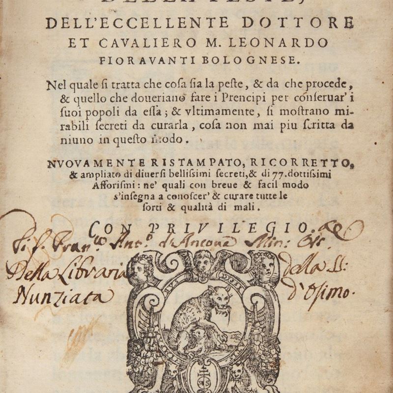 Leonardo Fioravanti - (scompleto) il Reggimento della Peste (...) nel Quale Si Tratta che Cosa Si...
