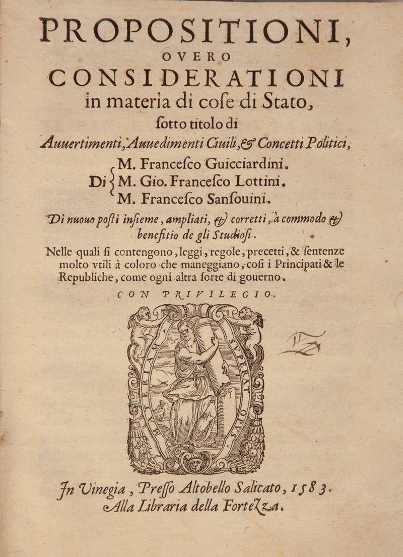 Propositioni, Overo Considerationi in Materia di Cose di Stato, Sotto Titolo di Avvertimenti, Avv...
