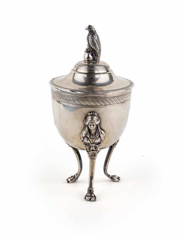 Zuccheriera in argento, Germania (?), XIX secolo  - Asta Argenti Antichi e da Collezione - Casa d'Aste Arcadia
