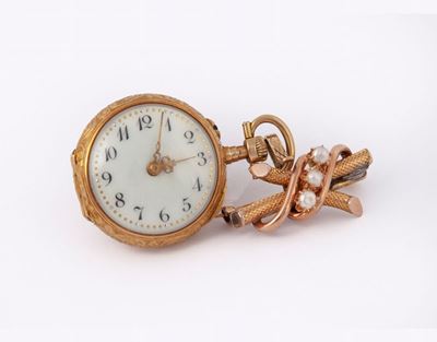 Orologio a Monachina in Oro, Diamanti e Smalto