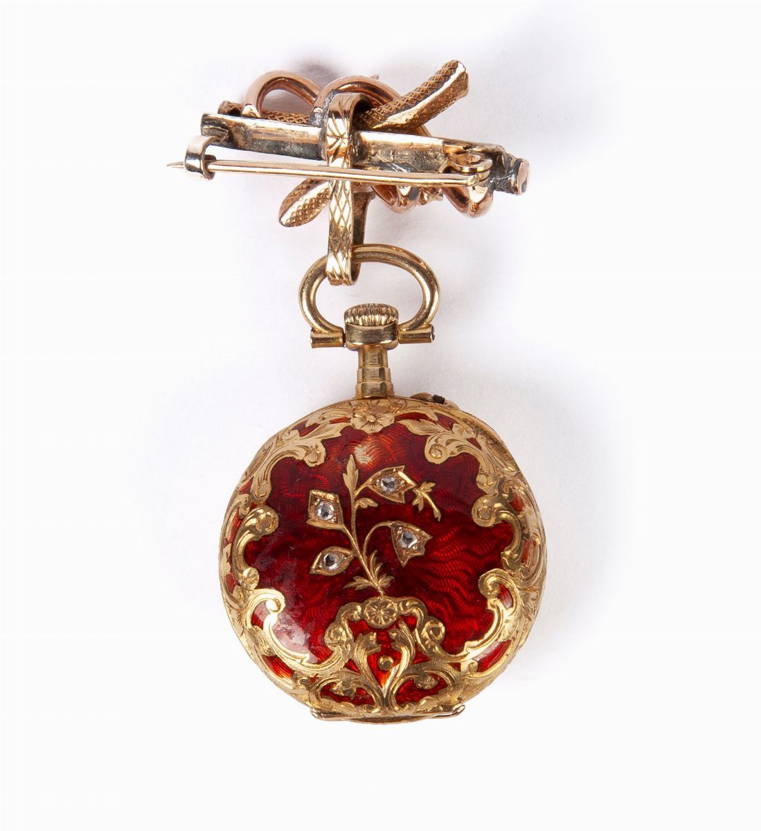 Orologio a Monachina in Oro, Diamanti e Smalto