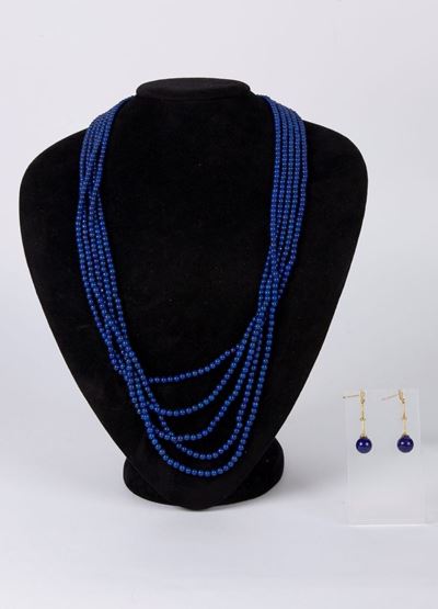 Demiparure di Collana e Orecchini in Lapislazzuli e Oro
