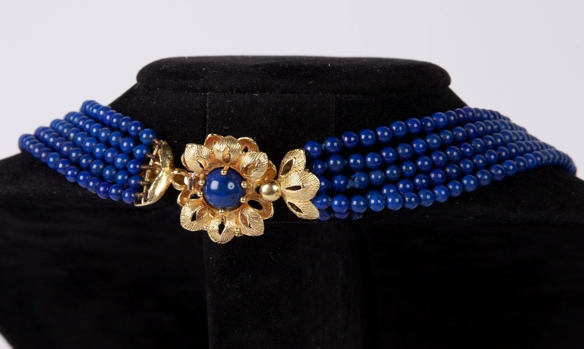 Demiparure di Collana e Orecchini in Lapislazzuli e Oro