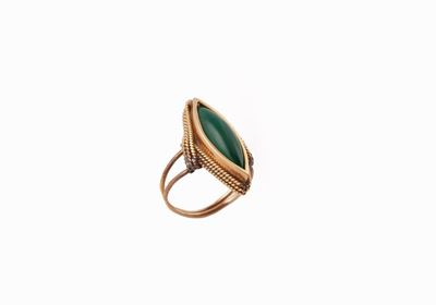 Anello con Malachite e Oro