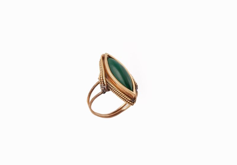 Anello con Malachite e Oro