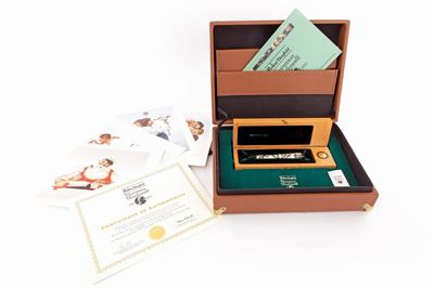 Parker Duofold Norman Rockwell - Penna Stilografica in Celluloide con Particolari in Metallo Dora...