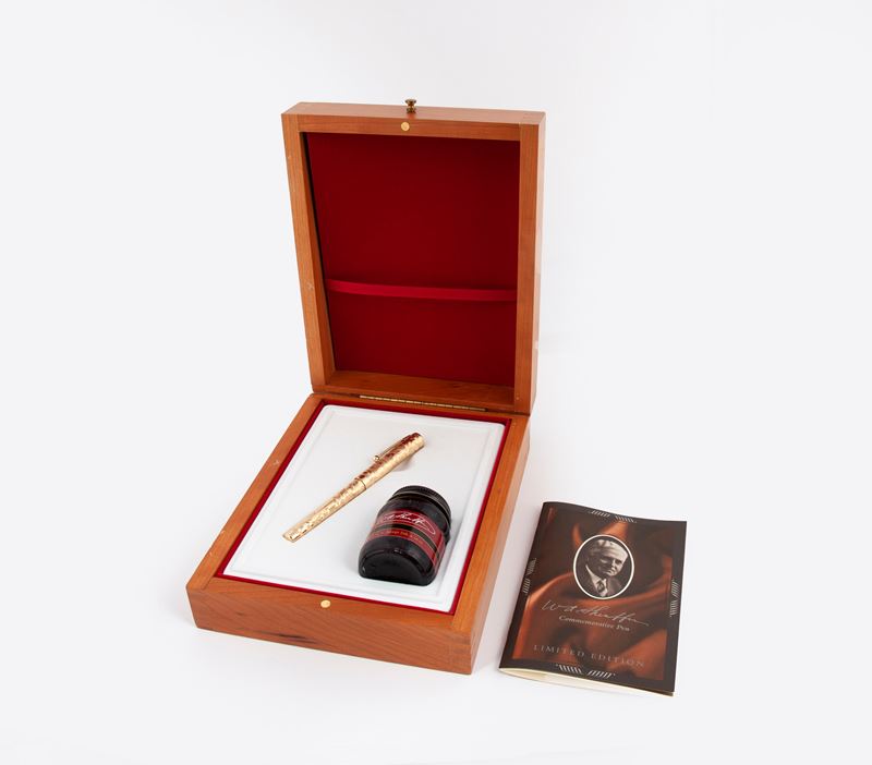 Sheaffer W.a. Commemorative Pen - Penna Stilografica in Metallo Inciso in Edizione Limitata