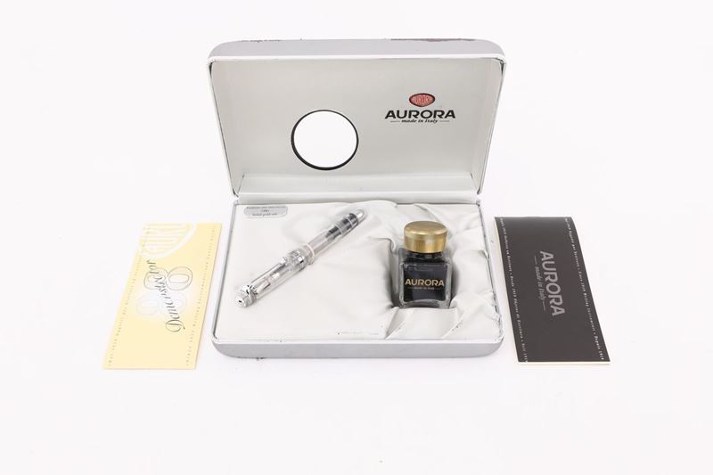 Aurora 88 Demonstator - Penna Stilografica in Resina Trasparente con Particolari Cromati
