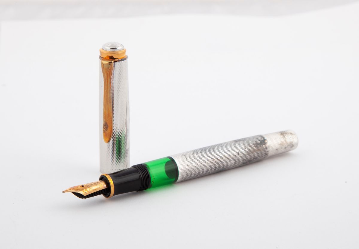 Pelikan Revival M750 Anniversario 1838-1988 - Penna Stilografica in Metallo Argentato