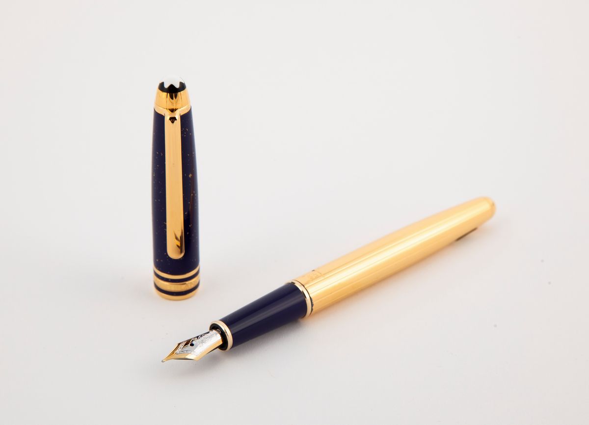 Montblanc Meisterstuck Ramses II - Penna Stilografica in Argento 925% Placcato in Oro 22 Kt e Lap...