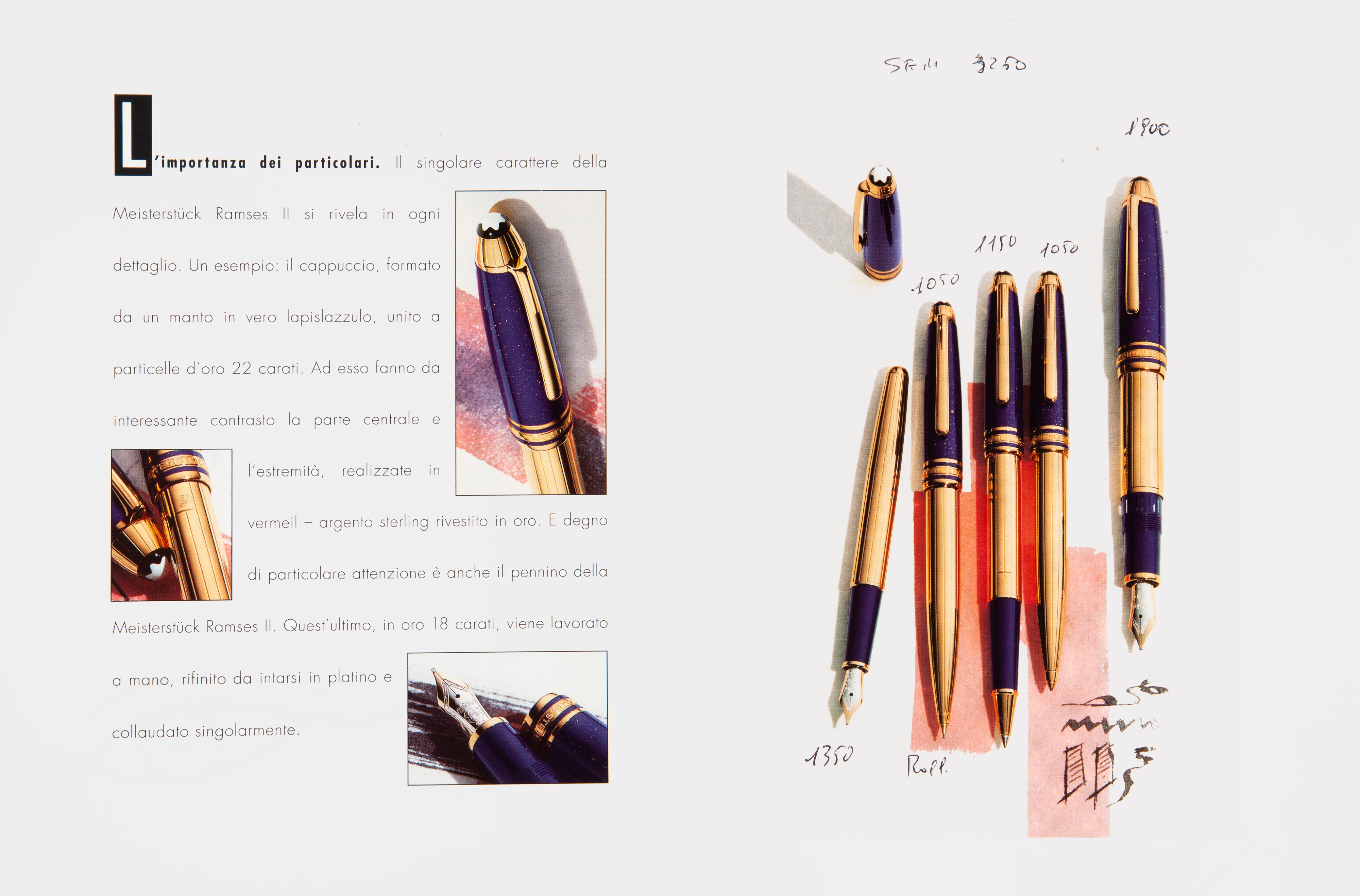 Montblanc Meisterstuck Ramses II - Penna Stilografica in Argento 925 Placcato in Oro 22 Kt e Lapi...