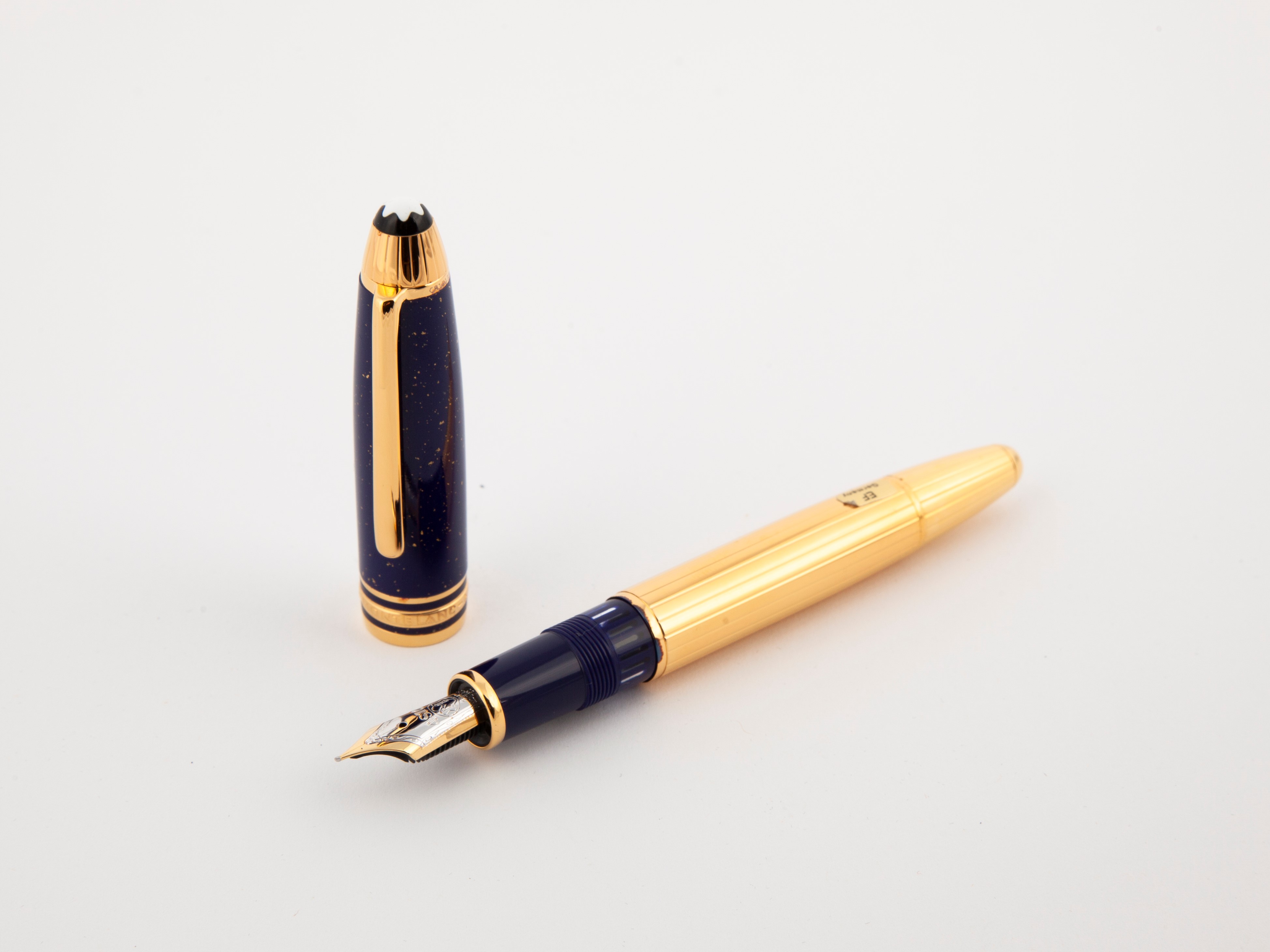Montblanc Meisterstuck 146 Ramses II - Penna Stilografica in Argento 925 Placcato in Oro 22 Kt e ...