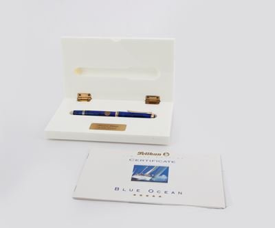 Pelikan Blue Ocean - Penna Stilografica in Resina Blu e Dettagli Dorati