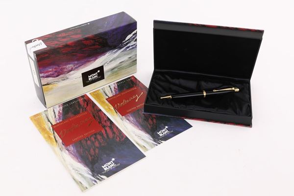 Montblanc Meisterstuck Voltaire - penna a sfera in vernice con particolari in argento 925 dorato