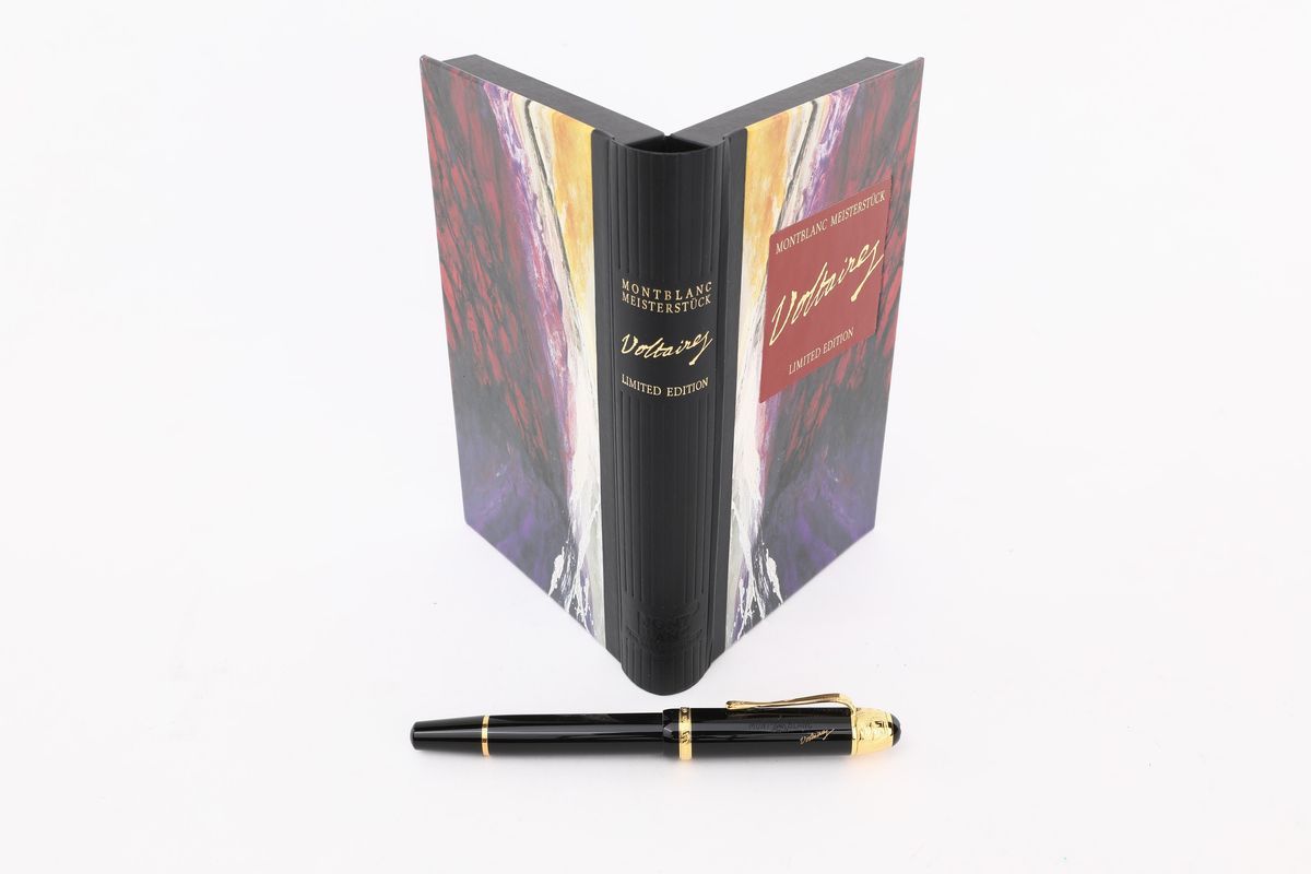 Montblanc Meisterstuck Voltaire - Penna Stilografica in Vernice con Particolari in Argento 925 Do...