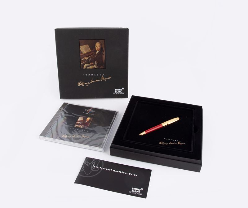 Montblanc Mesiterstuck Hommage Wolfgang Amadeus Mozart - Penna a Sfera in Metallo Dorato e Lacca ...