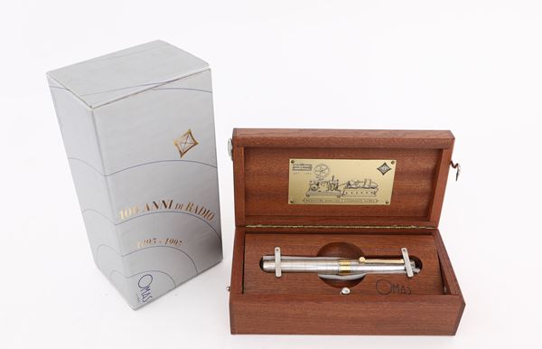 Omas Marconi 100 anni di radio - penna stilografica in argento 925%