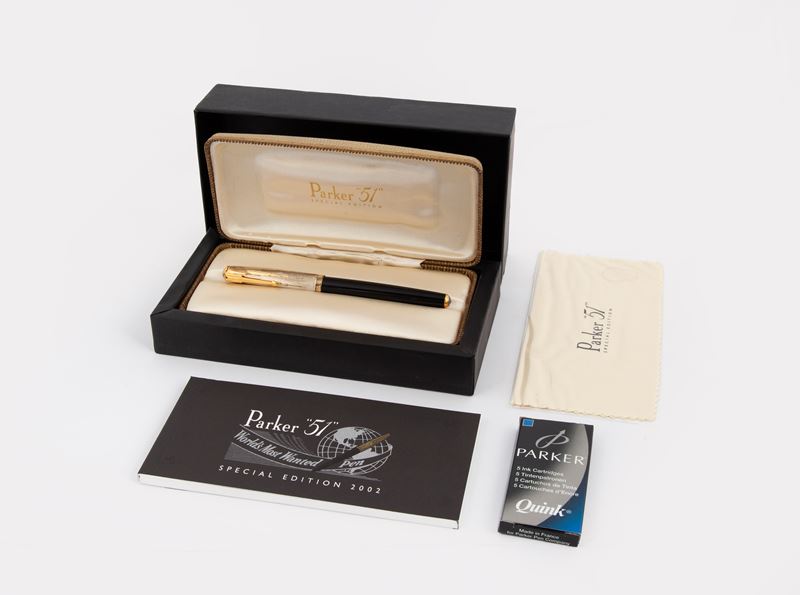 Parker "51" Special Edition 2002 - Penna Stilografica in Resina Nera e Cappuccio in Argento