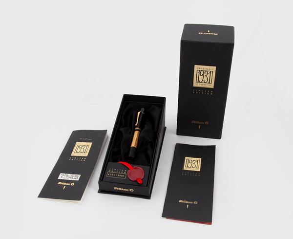 Pelikan Original 1931 Limited Edition - Penna stilografica in resina nera e particolari in metallo dorato
