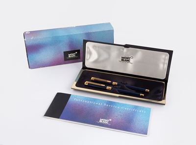 Montblanc Noblesse - Set Penna Stilografica e Roller in Metallo Smaltato Blu