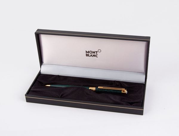 Montblanc Noblesse - Portamine in metallo smaltato verde e particolari dorati