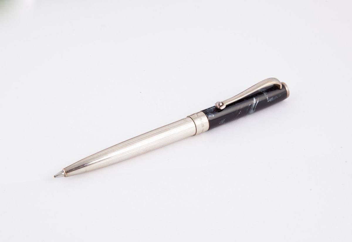 Montegrappa Personal, Serie Mini - Penna a Sfera in Argento 925% e Vernice Nera e Argento