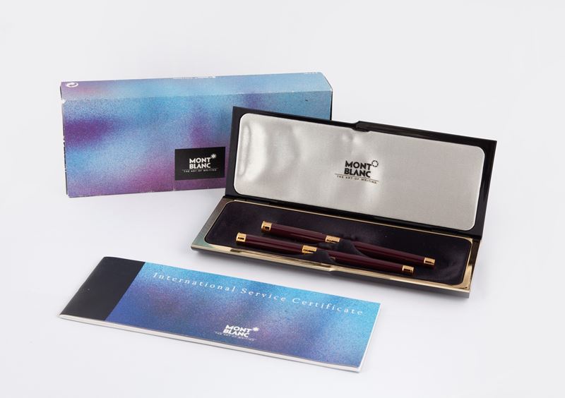 Montblanc Noblesse - Set Penna Stilografica e Roller in Metallo Smaltato Bordeaux