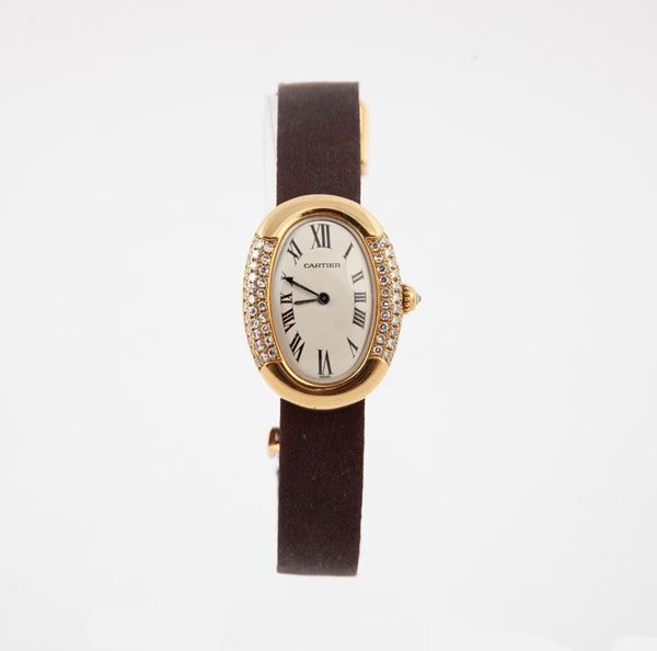 Cartier Baignoire - Orologio da polso donna in oro e diamanti  - Asta Fine Jewels and Watches - II - Casa d'Aste Arcadia
