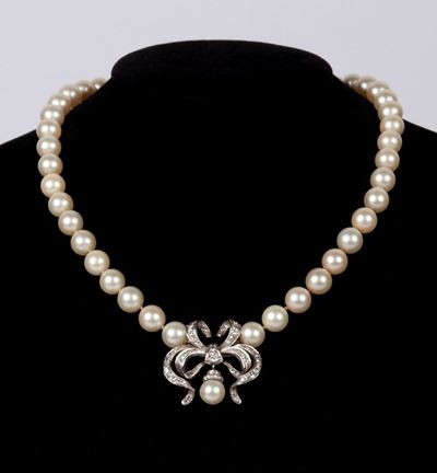 Collana di Perle Oro e Diamanti